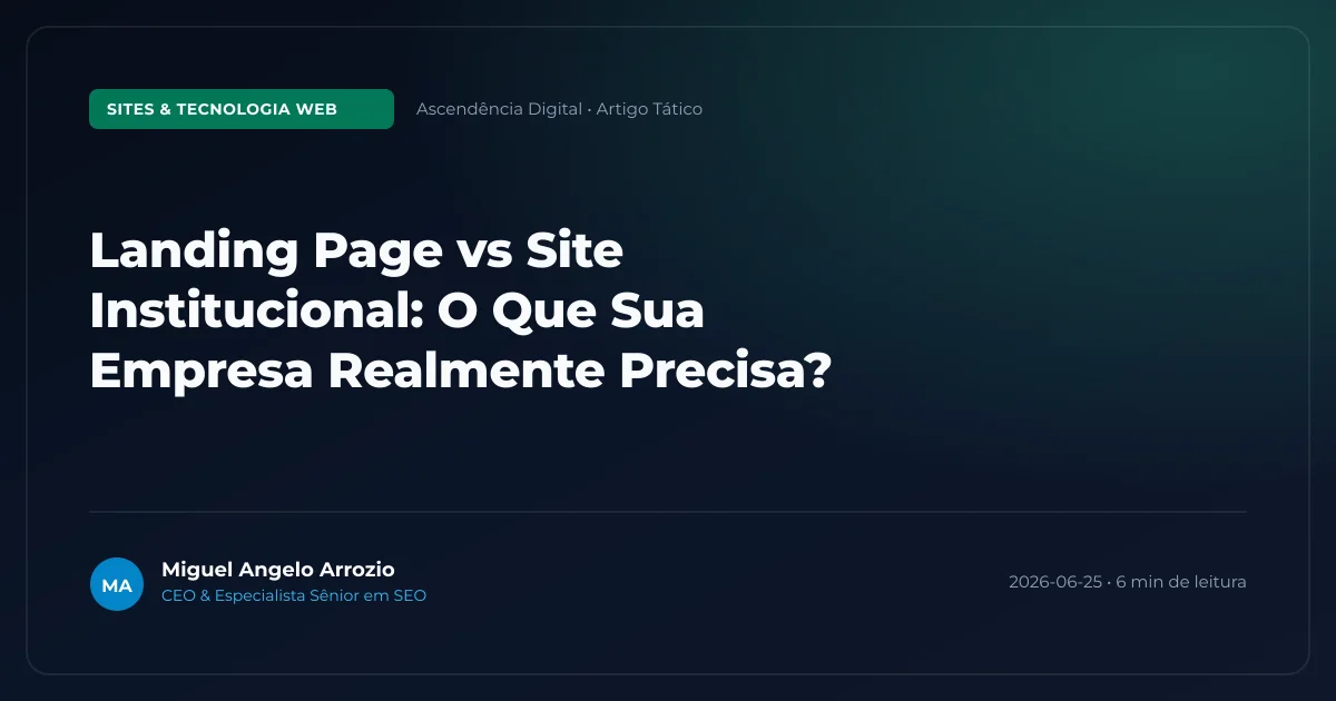 Landing Page vs Site Institucional: O Que Sua Empresa Realmente Precisa?