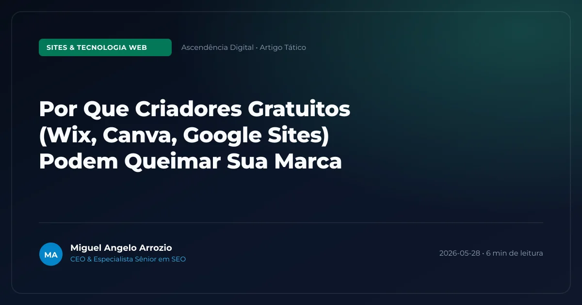 Por Que Criadores Gratuitos (Wix, Canva, Google Sites) Podem Queimar Sua Marca