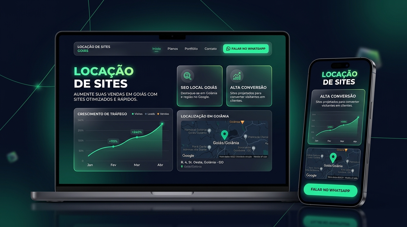 Locação de Sites em Goiás - Estrutura Digital Pronta com SEO Local e WhatsApp