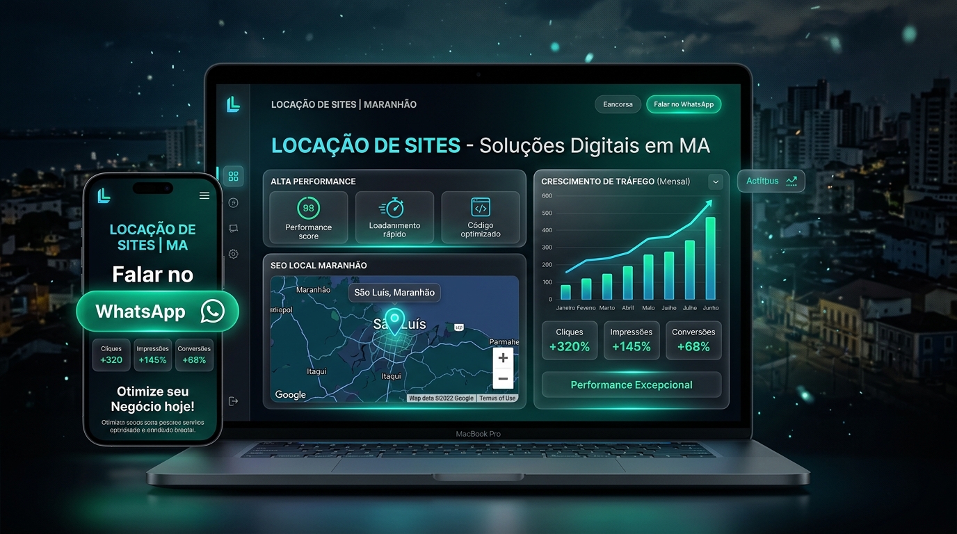 Locação de Sites no Maranhão - Estrutura Digital Pronta com SEO Local e WhatsApp