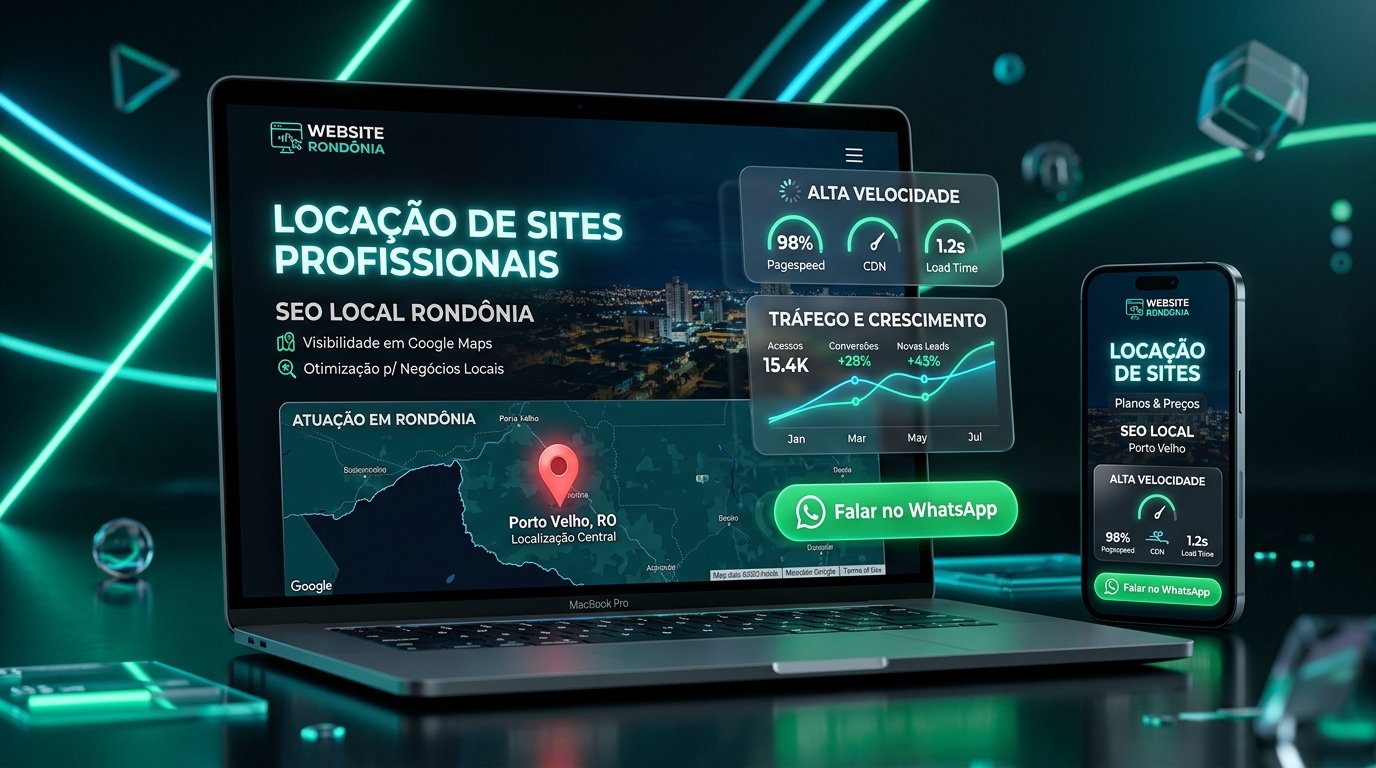 Locação de Sites em Rondônia - Estrutura Digital Pronta com SEO Local e WhatsApp