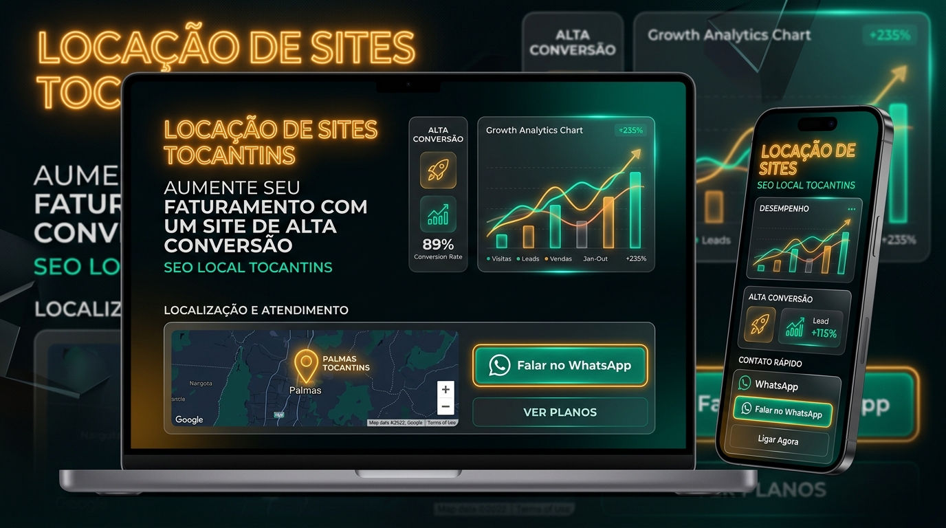 Locação de Sites no Tocantins - Estrutura Digital Pronta com SEO Local e WhatsApp